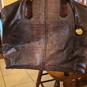 Brahmin Duxbury Gold and Brown Textured Handbag